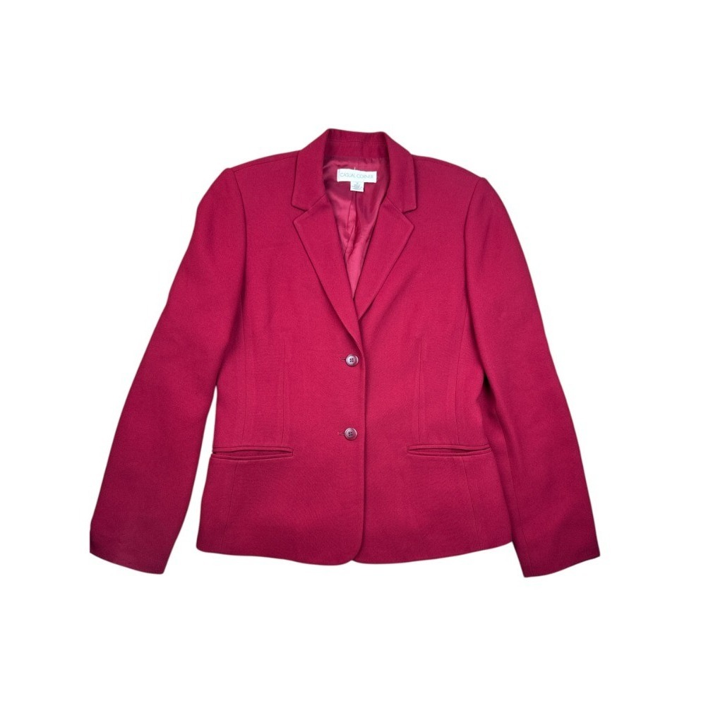 Vintage Casual Corner Burgundy Blazer 2 Button Lined Jacket Womens Size 4 Korea